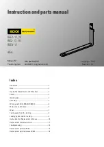 Meijer KOOI-REACHFORK REE2-17 Instructions And Parts Manual preview