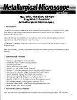 Preview for 3 page of Meiji Techno MX7500 Series Instruction Manual