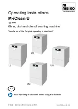 Meiko M-iClean U Operating Instructions Manual preview