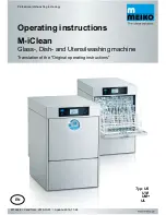 Meiko M-iClean Operating Instructions Manual предпросмотр