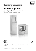 Meiko TopLine 10 Operating Instructions Manual предпросмотр