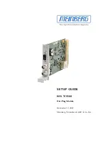 Предварительный просмотр 1 страницы Meinberg IMS-TCR Setup Manual