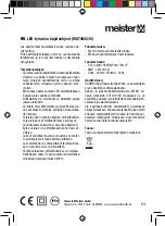 Preview for 13 page of Meister 4004847490235 Operating Instructions Manual