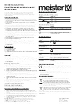 Preview for 1 page of Meister D-591P-E Operating Instructions