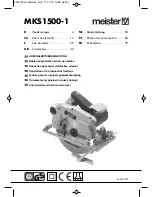 Meister MKS1500-1 Translation Of The Original Instructions preview