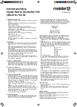 Meister TGE-20 Operating Instructions preview