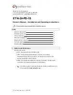 Предварительный просмотр 1 страницы meitav-tec ETN-24-PD-1S Owner'S Manual