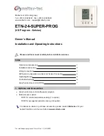 Предварительный просмотр 1 страницы meitav-tec ETN-24-SUPER-PROG Owner'S Manual