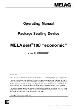 MELAG MELAseal 100 economic Operating Manual preview