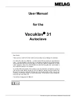 Preview for 1 page of MELAG Vacuklav 31 User Manual