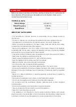 Preview for 7 page of Melchioni 118330011 User Manual