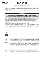 Предварительный просмотр 3 страницы MELICONI HP 200 Instruction Manual