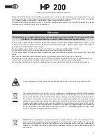 Предварительный просмотр 15 страницы MELICONI HP 200 Instruction Manual