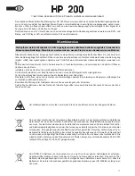 Предварительный просмотр 19 страницы MELICONI HP 200 Instruction Manual