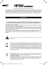 Предварительный просмотр 11 страницы MELICONI HP300 Professional Instruction Manual