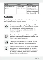 Preview for 13 page of MELINERA 100 LED SOLAR FAIRY LIGHTS 2X5M Assembly, Operating And Safety Instructions