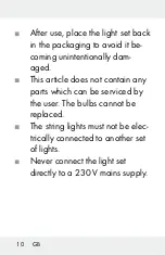 Предварительный просмотр 10 страницы MELINERA 100847-14-01 Operation And Safety Notes