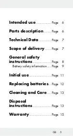 Предварительный просмотр 5 страницы MELINERA 113337 Operation And Safety Notes