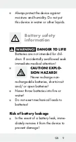 Предварительный просмотр 9 страницы MELINERA 113337 Operation And Safety Notes