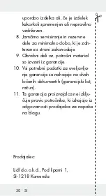 Предварительный просмотр 30 страницы MELINERA 113337 Operation And Safety Notes