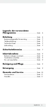 Предварительный просмотр 5 страницы MELINERA 273694 Operation And Safety Notes