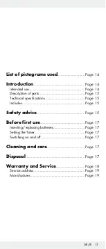 Предварительный просмотр 13 страницы MELINERA 273694 Operation And Safety Notes