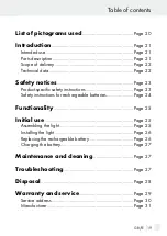 Preview for 19 page of MELINERA 287931 Assembly, Operating And Safety Instructions