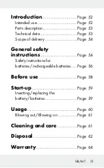 Preview for 51 page of MELINERA 304165 Operation And Safety Notes