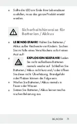 Preview for 71 page of MELINERA 304165 Operation And Safety Notes