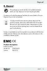 Предварительный просмотр 13 страницы MELINERA Z30094A-D Assembly, Operating And Safety Instructions