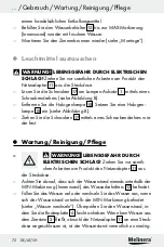 Предварительный просмотр 72 страницы MELINERA Z30094A-D Assembly, Operating And Safety Instructions