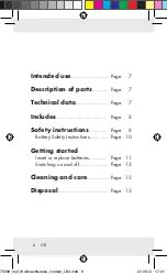 Preview for 6 page of MELINERA Z30320A Operation And Safety Notes