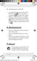 Preview for 12 page of MELINERA Z30320A Operation And Safety Notes