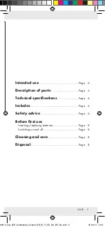 Предварительный просмотр 5 страницы MELINERA Z30893A Operation And Safety Notes