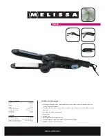 Preview for 1 page of Melissa Foldable Hair Straightener 635-088 Specifications