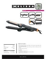 Preview for 1 page of Melissa Foldable Hair Straightener 635-108 Specifications