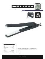 Preview for 1 page of Melissa Straightener with Solid Ceramic Plates and Temperatore Control 635-069 Specifications