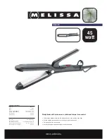 Melissa Straightener with Solid Ceramic Plates and Temperture Control 635-070 Specifications предпросмотр