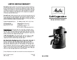 Preview for 1 page of Melitta Cafe Cappuccino MEX6B User Manual