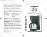 Melitta ME10DTB Use And Care Manual preview