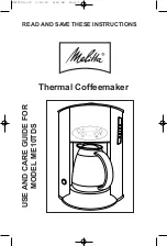 Preview for 1 page of Melitta ME10TDS Use And Care Manual