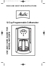 Preview for 1 page of Melitta ME12DPB Use And Care Manual