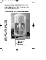 Preview for 1 page of Melitta MEFB1B Use And Care Manual