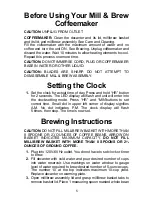 Preview for 5 page of Melitta MEMB1CAN Mill & Brew Use And Care Manual