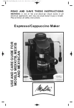 Melitta MEX1B Use And Care Manual preview
