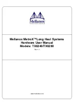 Mellanox Technologies MetroX TX6240 Hardware User Manual preview