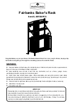 Member's Mark Fairbanks Baker's Rack L-BR108PCO Manual предпросмотр