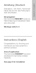 Preview for 3 page of MEMON memonizerHEADSET Manual