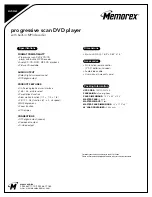 Предварительный просмотр 2 страницы Memorex 749720-00314-3 Specification Sheet