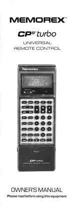 Memorex CP8 TURBO UNIVERSAL REMOTE CONTROL Owner'S Manual preview